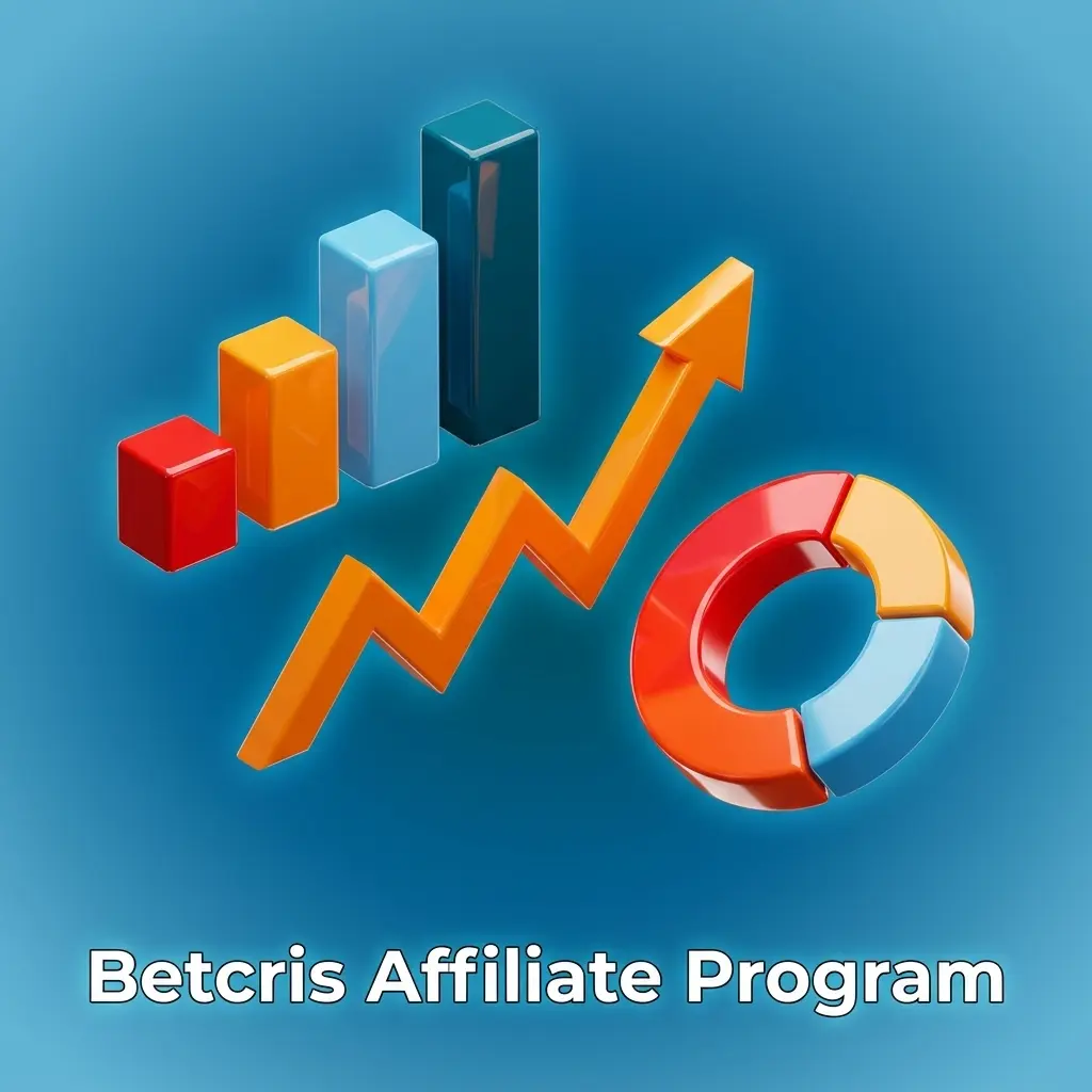 Betcris affiliate program dashboard showing commission tracking tools and revenue share reporting for content creators